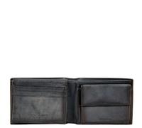 AVIREX, Collezione Bell, Portafoglio da Uomo in Pelle - Stile Vintage, Vera Pelle Tamponata a Mano, 9 Portacarte, Tasca Portamonete, Doppio Scomparto Banconote (Vintage Black)