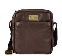 Avirex, Collezione Mayday, Borsa a Tracolla in Morbida Pelle Tamponata a Mano, da Uomo, Colore Marrone