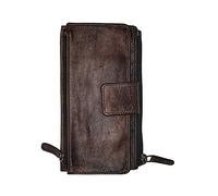 AVIREX Collezione Ontario, Portafoglio con Zip in Pelle Vintage, da Uomo, Colore Marrone