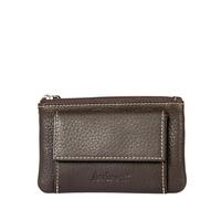 Avirex Linea Houston in Pelle. Astuccio Portachiavi. Portachiavi in Pelle Bovina. Dimensione chiuso: Cm. 10,0x7,0x1,5 (Dark Brown)