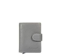 Avirex Linea Houston in Pelle. Porta Carte di Credito. Con Sistema per Estrazione Automatica di 5 Carte di Credito. Portafoglio in Pelle Bovina, con Protezione RFID. Compatto e funzionale (Grey)