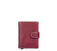 Avirex Linea Houston in Pelle. Porta Carte di Credito. Con Sistema per Estrazione Automatica di 5 Carte di Credito. Portafoglio in Pelle Bovina, con Protezione RFID. Compatto e funzionale (Burgundy)
