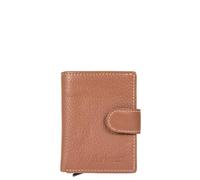 Avirex Linea Houston in Pelle. Porta Carte di Credito. Con Sistema per Estrazione Automatica di 5 Carte di Credito. Portafoglio in Pelle Bovina, con Protezione RFID. Compatto e funzionale (Cognac)