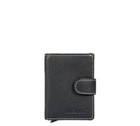 Avirex Linea Houston in Pelle. Porta Carte di Credito. Con Sistema per Estrazione Automatica di 5 Carte di Credito. Portafoglio in Pelle Bovina, con Protezione RFID. Compatto e funzionale (Nero)