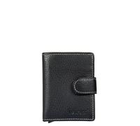 AVIREX Linea Houston in Pelle. Porta Carte di Credito. Con Sistema per Estrazione Automatica di 5 Carte di Credito. Portafoglio in Pelle Bovina, con Protezione RFID. Compatto e Funzionale (Nero)