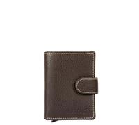 Avirex Linea Houston in Pelle. Porta Carte di Credito. Con Sistema per Estrazione Automatica di 5 Carte di Credito. Portafoglio in Pelle Bovina, con Protezione RFID. Compatto e funzionale (Dark Brown)