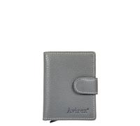 Avirex Linea Houston in Pelle. Porta Carte di Credito. Con Sistema per Estrazione Automatica di 5 Carte di Credito. Portafoglio in Pelle Bovina, con Protezione RFID. Compatto e Funzionale (Grey)
