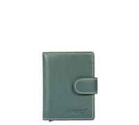 Avirex Linea Houston in Pelle. Porta Carte di Credito. Con Sistema per Estrazione Automatica di 5 Carte di Credito. Portafoglio in Pelle Bovina, con Protezione RFID. Compatto e Funzionale (Green)