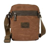 Avirex Wild Borsa a Tracolla Uomo in Canvas Spalmato Idrorepellente con Dettagli in Ecopelle, 2 Scomparti con Zip, Crossbody Bag Media 26x21x7 cm, WLD03 (Dark Beige)