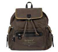 Avirex, Zaino in Canvas Spalmato con Dettagli in Ecopelle con Spallacci Morbidi Regolabili, Collezione Dover, DVR13, Colore Mud Green