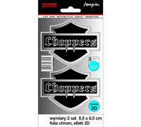 Avisa Adesivo/AutoTattoo Choppers 3D Chrome - 8,5 x 6,5cm