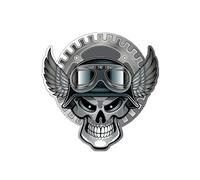 Avisa Adesivo/AutoTattoo Gearwheel Skull 3D Chrome - 8,5 x 8,6 cm