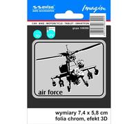 Avisa Adesivo/AutoTattoo Helicopter 3D Chrome - 7,4 x 5,8 cm
