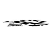Avisa Adesivo/AutoTattoo Sport 3D Chrome - 32 x 4 cm, 19 x 2 cm, 11 x 2,5 cm