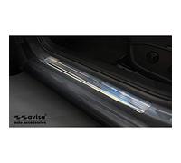 Avisa Listelli battitacco in Acciaio Inox Argento Riflettente Compatibile con Volkswagen Golf VIII HB 2020- 'Lines' - 4-Pezzi