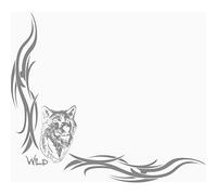 Avisa Pegatina AutoTattoo Lupo - 46x55cm - 2-Pezzi Lato Destro e Sinistro