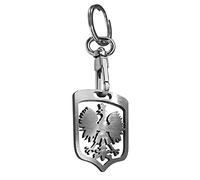 Avisa Portachiavi in Acciaio Inossidabile - 'Polonia' (Argento/Grafite)