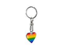 Avisa Portachiavi in Acciaio Inox - 'Cuore di Resina' Arcobaleno