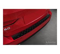 Avisa Protezione paraurti Posteriore in Alluminio Nero Opaco Compatibile con Volvo V60 II 2018- incl. Cross Country & R-Design 'Riffled Plate'