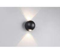 AVISIO APPLIQUE DA ESTERNO LED 4W 500lm, 3000K SFERA BI-EMISSIONE NERA IP54 D.10,5CM
