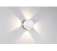 AVISIO APPLIQUE DA ESTERNO LED 8W 1000lm, 3000K SFERA QUADRI-EMISSIONE BIANCA IP54 D.10,5CM