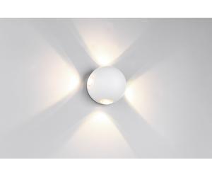 AVISIO APPLIQUE DA ESTERNO LED 8W 1000lm, 3000K SFERA QUADRI-EMISSIONE BIANCA IP54 D.10,5CM