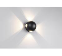AVISIO APPLIQUE DA ESTERNO LED 8W 1000lm, 3000K SFERA QUADRI-EMISSIONE NERA IP54 D.10,5CM