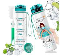 Åvix. Bottiglia d'Acqua Tritan da 1L per Infermiere - Senza BPA, con Filtro per Frutta e Spazzola per la Pulizia Inclusa, Borraccia Infermiera, Accessori Infermiera, Gadget Infermiera, Infermiere