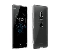 Custodia in silicone trasparente Avizar + vetro temperato con bordi neri per Sony Xperia XZ3