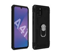 Cover Samsung Galaxy A41 Bi-materia Anello Magnetico Stand nero