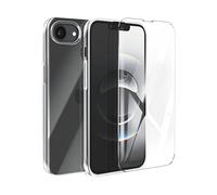 Avizar Custodia in Silicone per iPhone 16e con Vetro Temperato Anti-Graffio, Trasparente