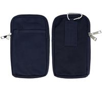 Custodia Smartphone Cintura Universale Doppia Tasca Nylon Spesso Blu