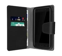 Custodia a portafoglio Avizar con supporto nero per smartphone da 5" a 5,5"