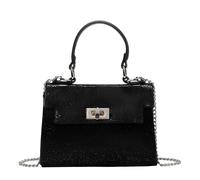 Avizar, Borsa da sera da donna effetto maglia scintillante con catena in metallo