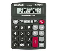 Avizar, Calcolatrice da scrivania a 12 cifre multifunzione con display LCD, Nero
