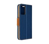 AVIZAR Canvas book CUSTODIA per Xiaomi Redmi Note 12s, Blu notte