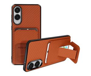 AVIZAR CARBON-GRIP COVER per Samsung Galaxy S25 Edge, Marrone