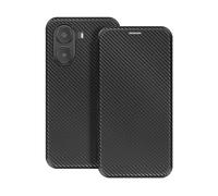 AVIZAR Carbon Portafoglio CUSTODIA A LIBRO per Xiaomi Poco X7 Pro, Nero
