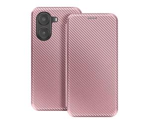 AVIZAR Carbon Portafoglio CUSTODIA A LIBRO per Xiaomi Poco X7 Pro, Rosa champagne