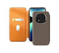 AVIZAR Carbonx RFID CUSTODIA A LIBRO per Xiaomi Redmi Note 14 Pro Plus, Marrone