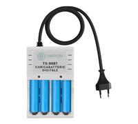 Avizar, Caricabatterie digitale AA e AAA a 4 canali Presa 220V AC 130mA, Grigio