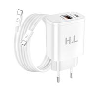 Avizar, Caricatore Doppia Porta USB-A e USB-C 20W con Cavo USB-C verso USB-C