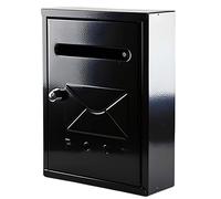 Avizar, Cassetta Postale Metallica Impermeabile e Antiruggine 26×20×7.5cm, Nero