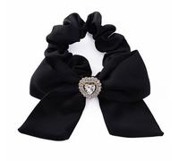 Avizar, Cavolo Classico per Capelli in Raso Farfalla con Diamante Nero, Nero