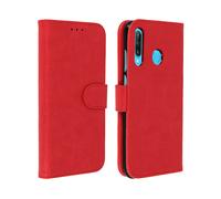 Custodia Huawei P30 Lite Portacarte Funzione Supporto Cover Silicone - Rosso