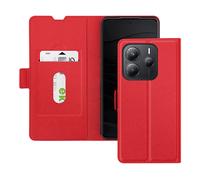 AVIZAR Classic chic CUSTODIA A LIBRO per Xiaomi Poco M7 Pro, Rosso