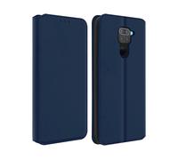 Custodia Xiaomi Redmi Note 9 Portacarte Funzione Supporto Similpelle Liscia blu