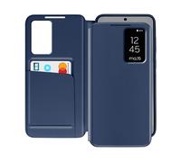 AVIZAR Clear view CUSTODIA A LIBRO per Samsung Galaxy S25, Blu notte