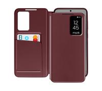 AVIZAR Clear view CUSTODIA A LIBRO per Samsung Galaxy S25, Bordeaux