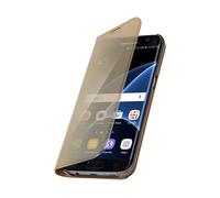AVIZAR Clear view standing CUSTODIA per Samsung Galaxy S7 Edge, Dorato